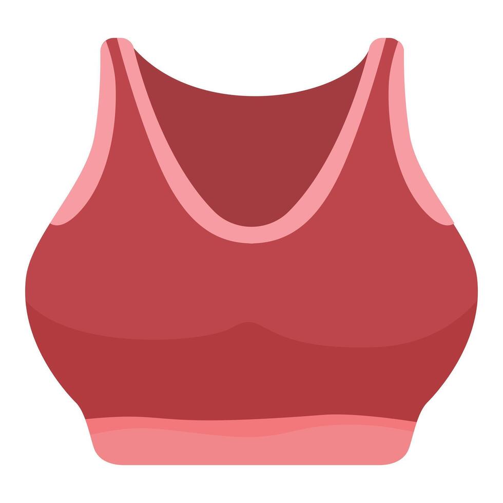 Red sports bra isolated supporting active lifestyle vector