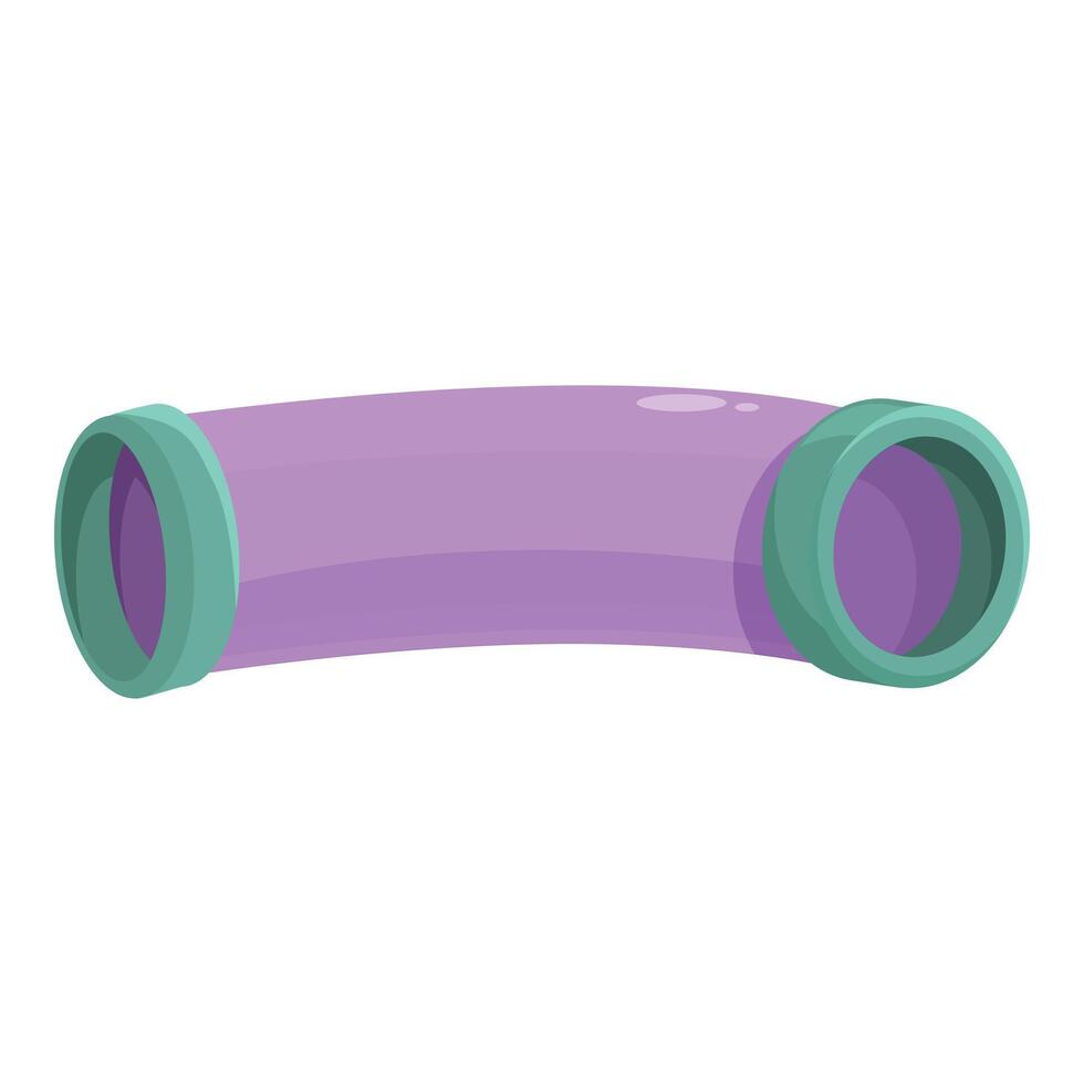 Purple flexible ventilation pipe connecting creating air duct system vector