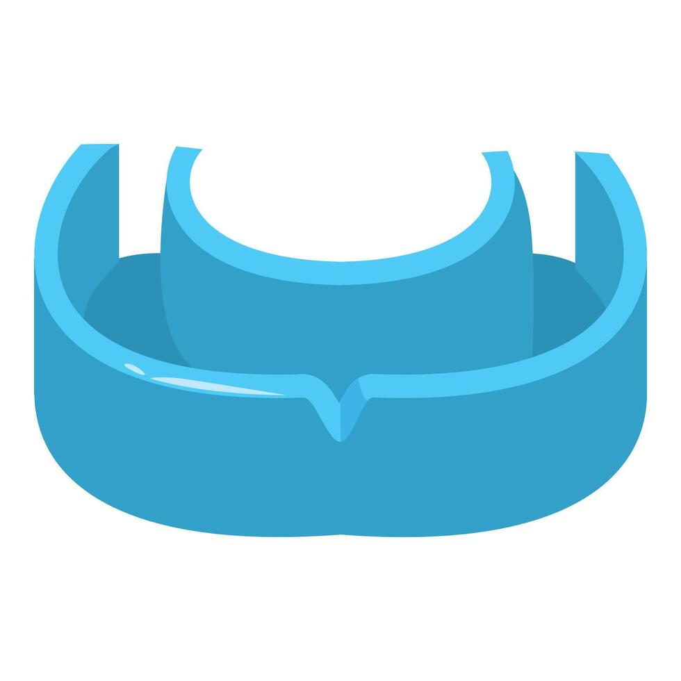 Blue ashtray with cigarette rest showing smoking area vector