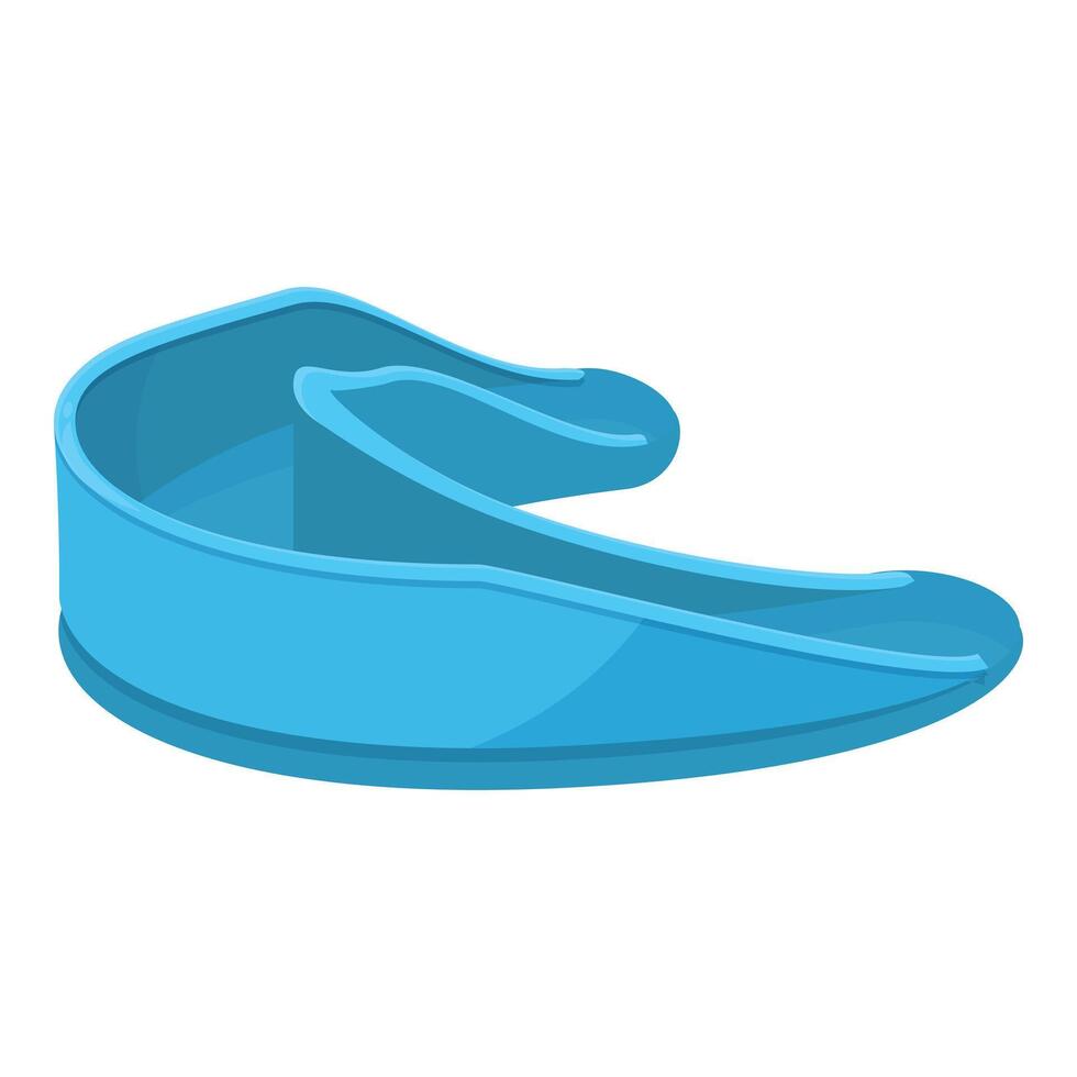 Blue mouth guard protecting teeth from injury during sports vector