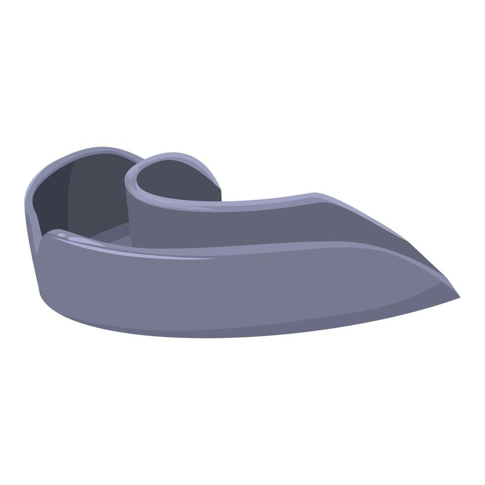 Gray mouthguard protecting teeth from injury during sports vector