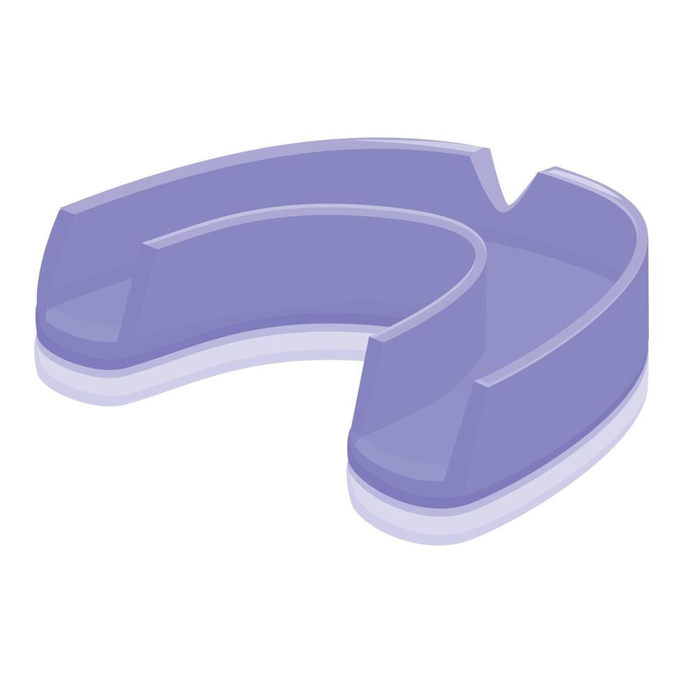 Blue mouth guard protecting teeth from injury during sports vector