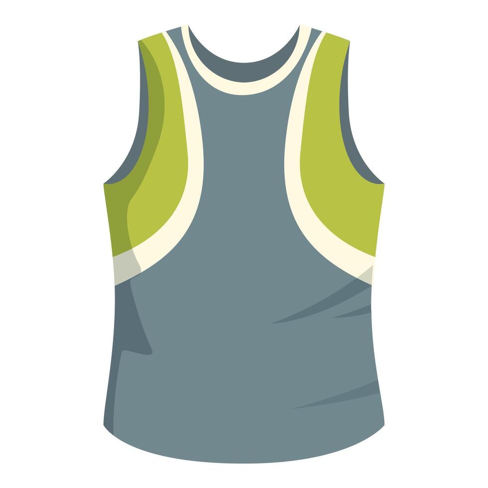 Blue sleeveless sports shirt with green inserts for running training vector