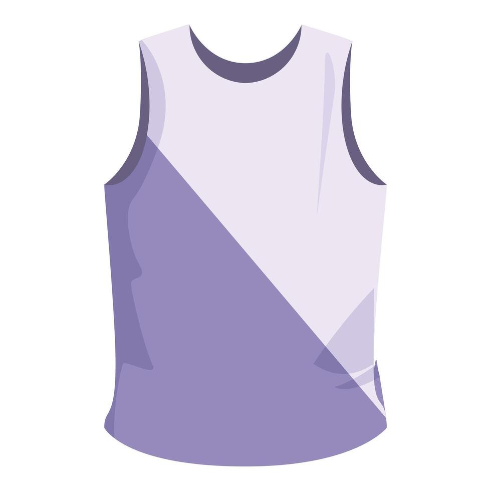 Purple sleeveless shirt having white part for design vector