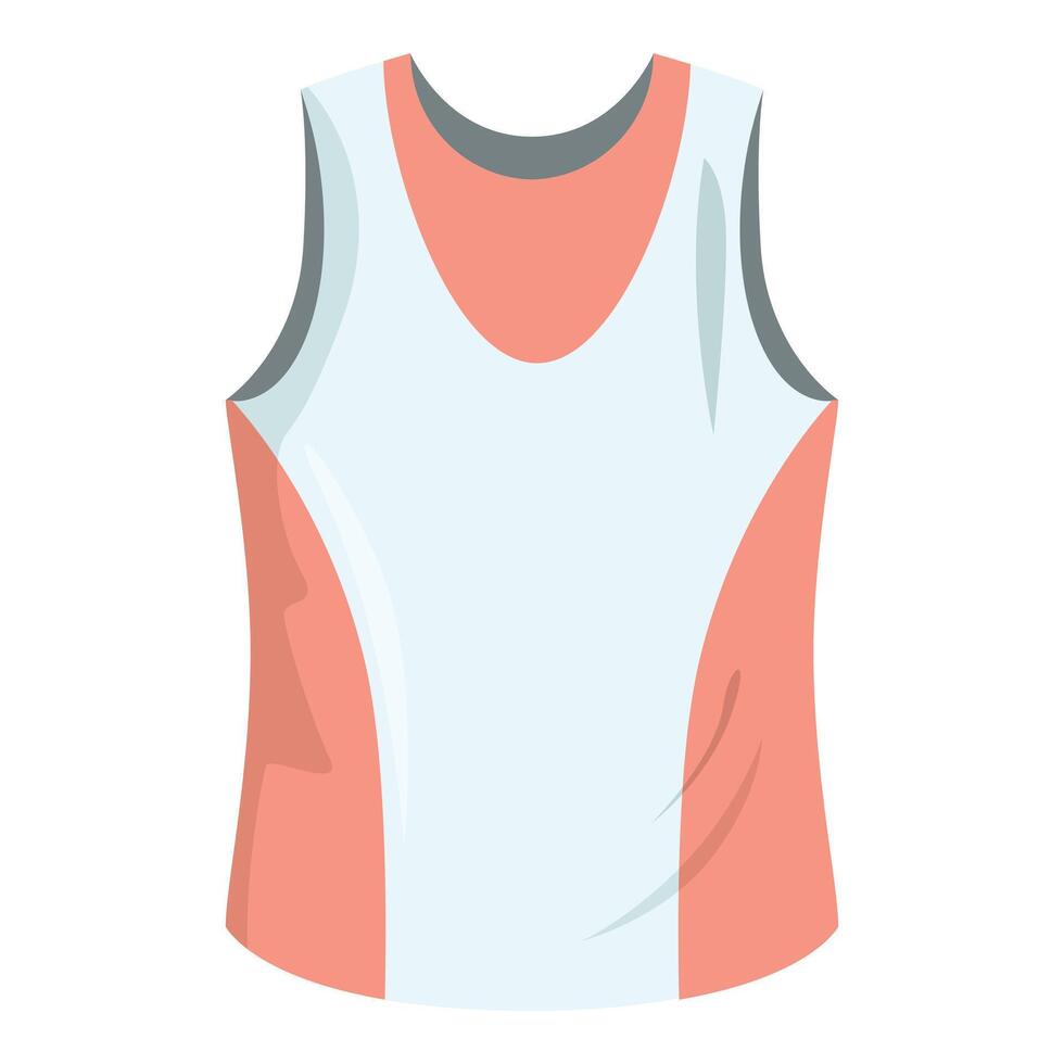 White sleeveless sports shirt with pink inserts for running and fitness vector