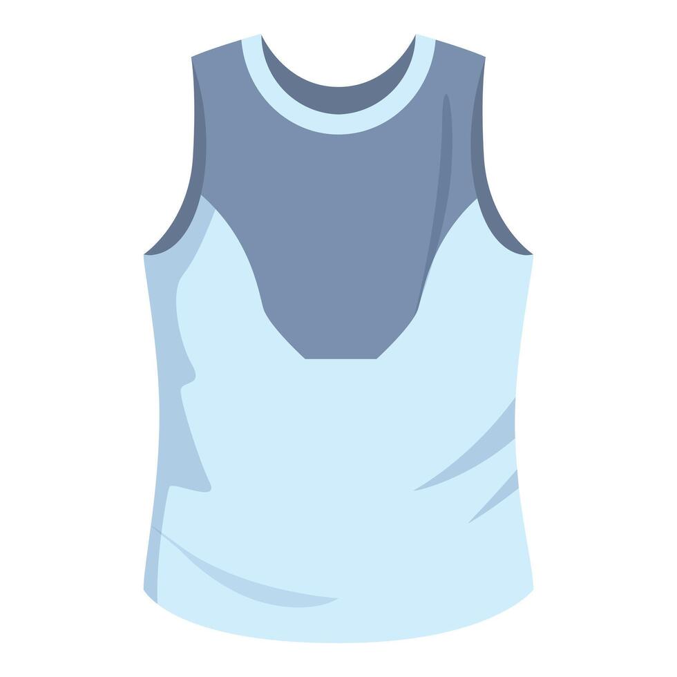Blue sleeveless sportswear t shirt with breathable panels for running or gym workout vector