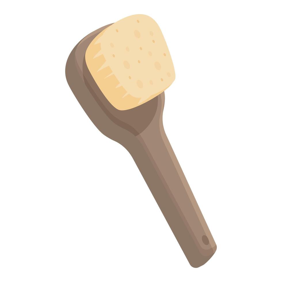 Wooden bath brush for cleaning and exfoliating skin vector