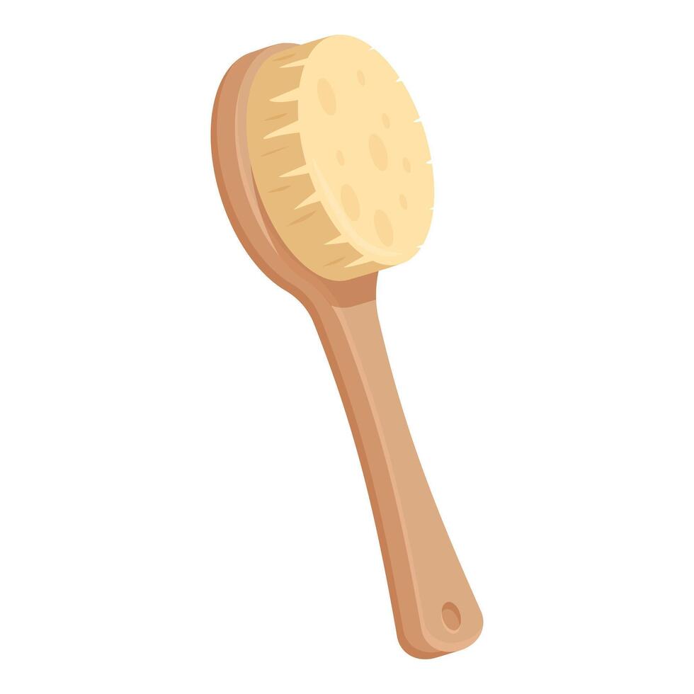 Wooden bath brush for exfoliating and relaxing skin treatment vector