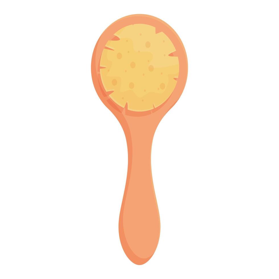 Round hair brush with wooden handle for hair styling vector