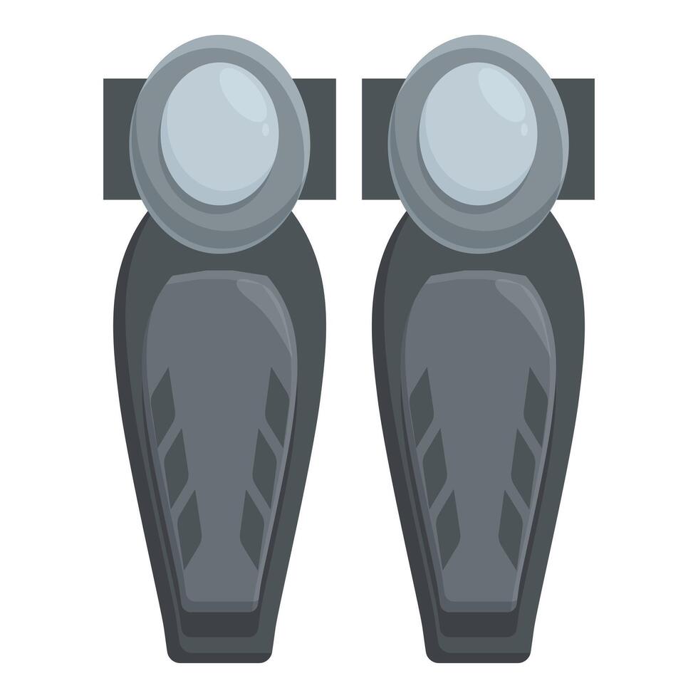 Pair of grey knee pads protecting knees from injury vector