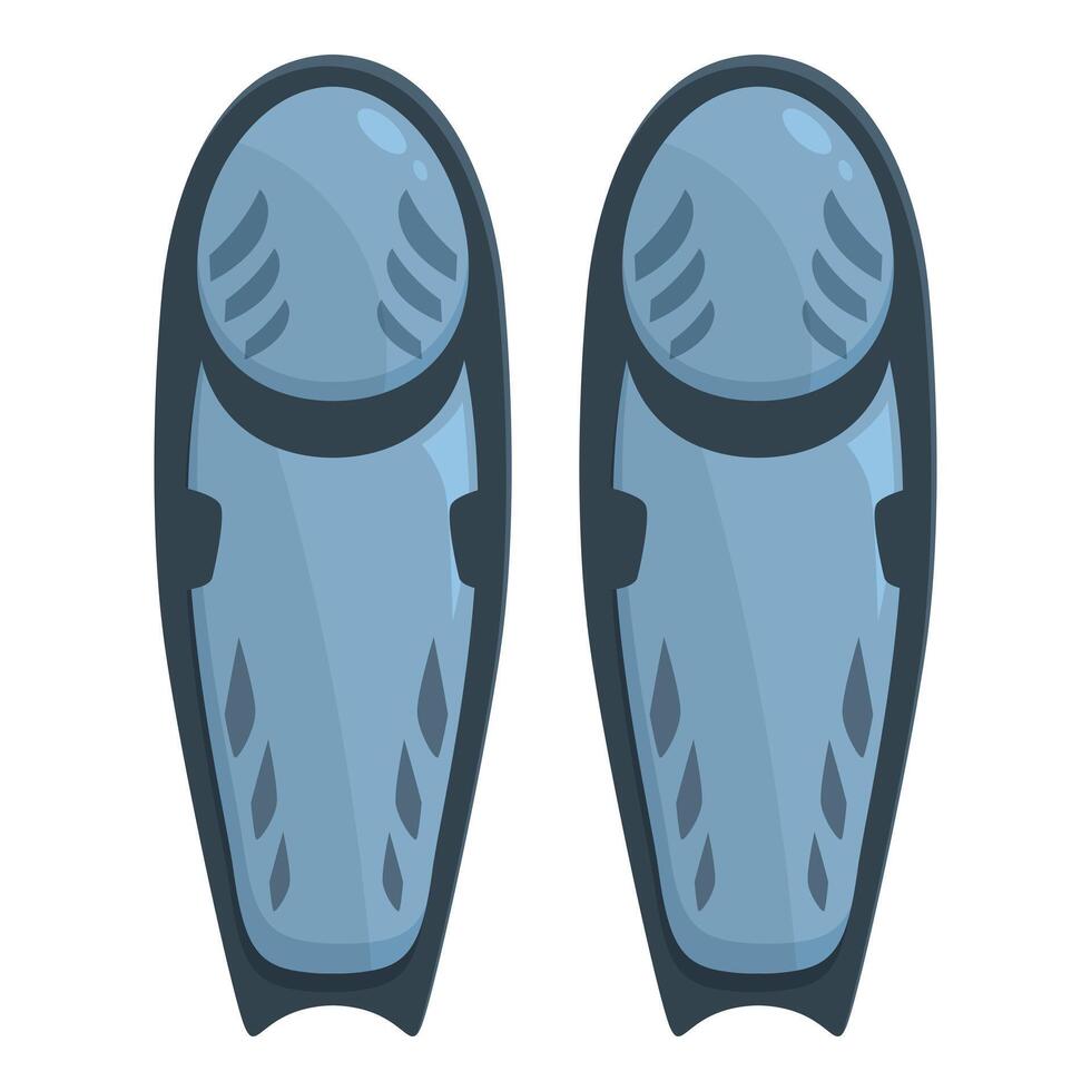 Pair of blue diving fins for exploring underwater world vector