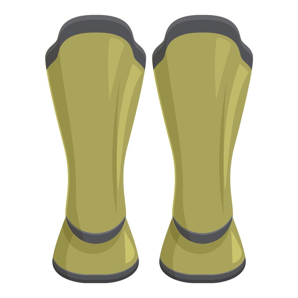 Pair of football shin guards protecting player legs vector