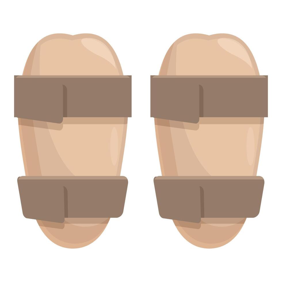 Pair of elastic knee support braces for injury prevention vector