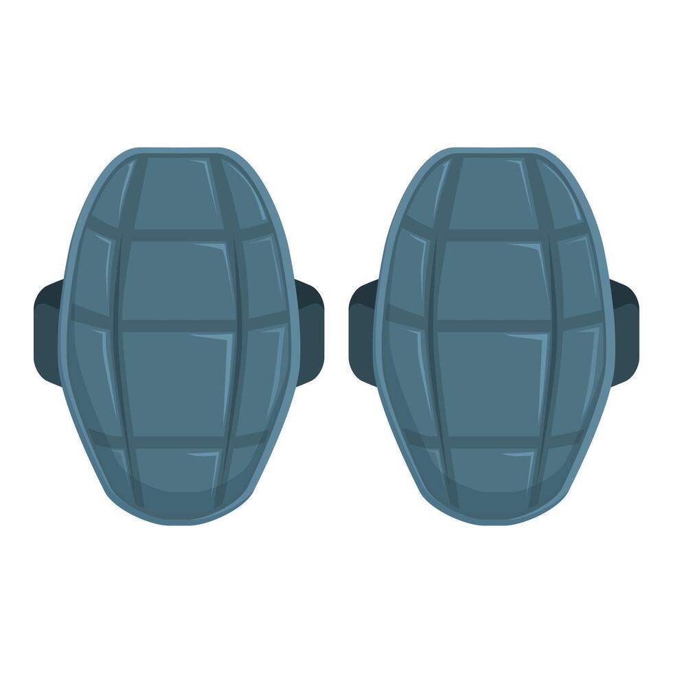 Pair of blue cricket pads protecting legs from impact vector