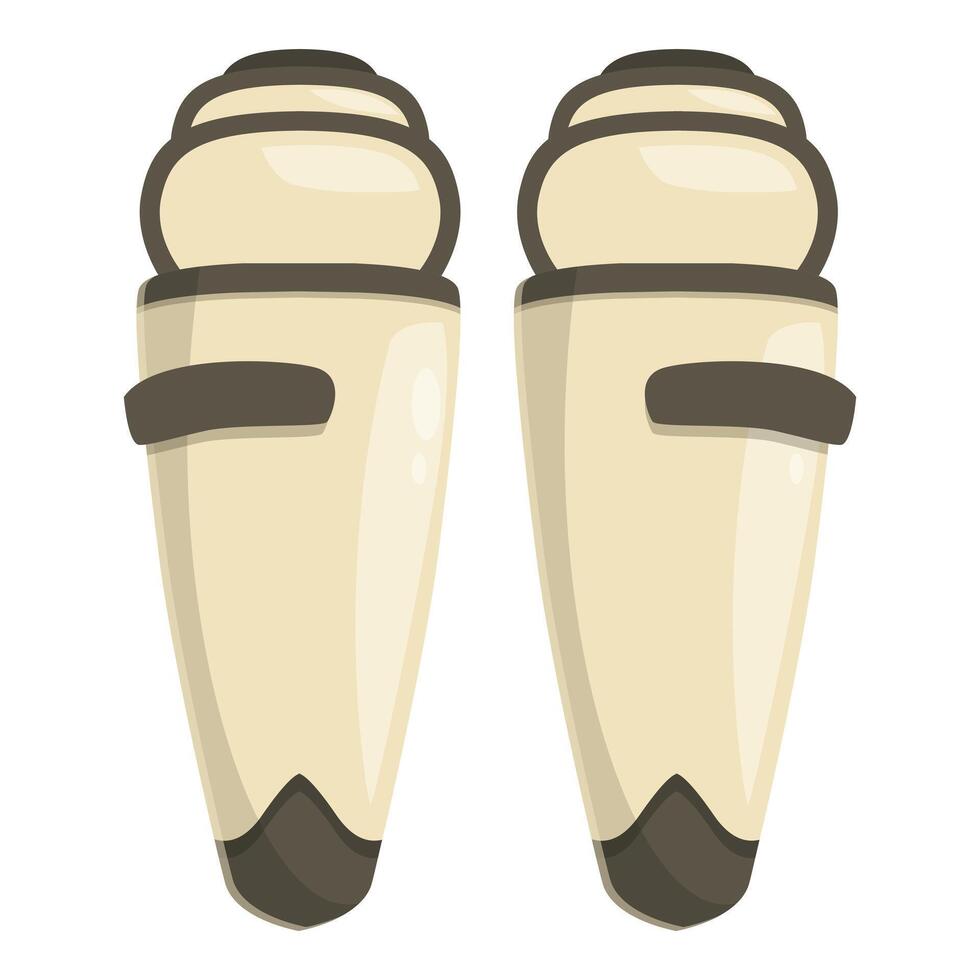 Pair of cricket pads protecting legs during a match vector