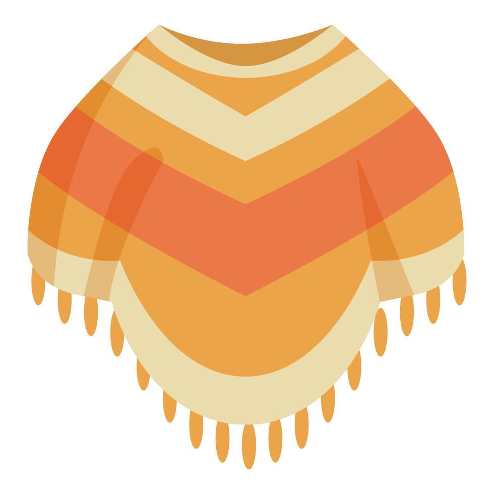 Traditional mexican poncho with colorful stripes and fringes for cinco de mayo celebration vector