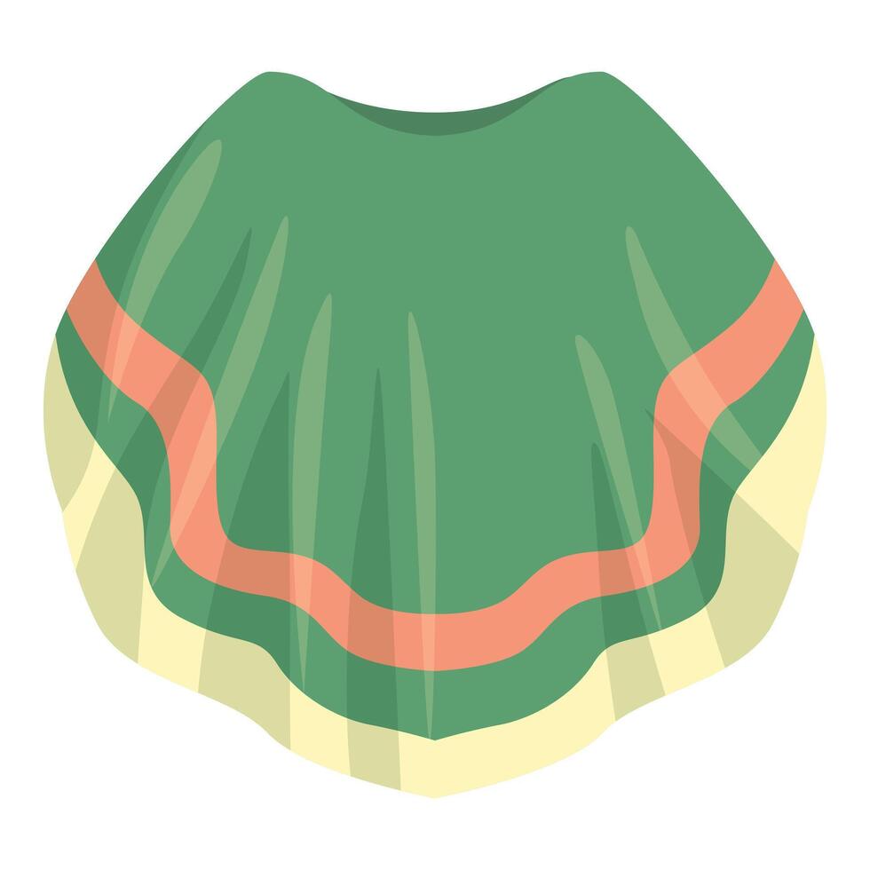Green skirt with frills and orange trim for dancing flamenco vector