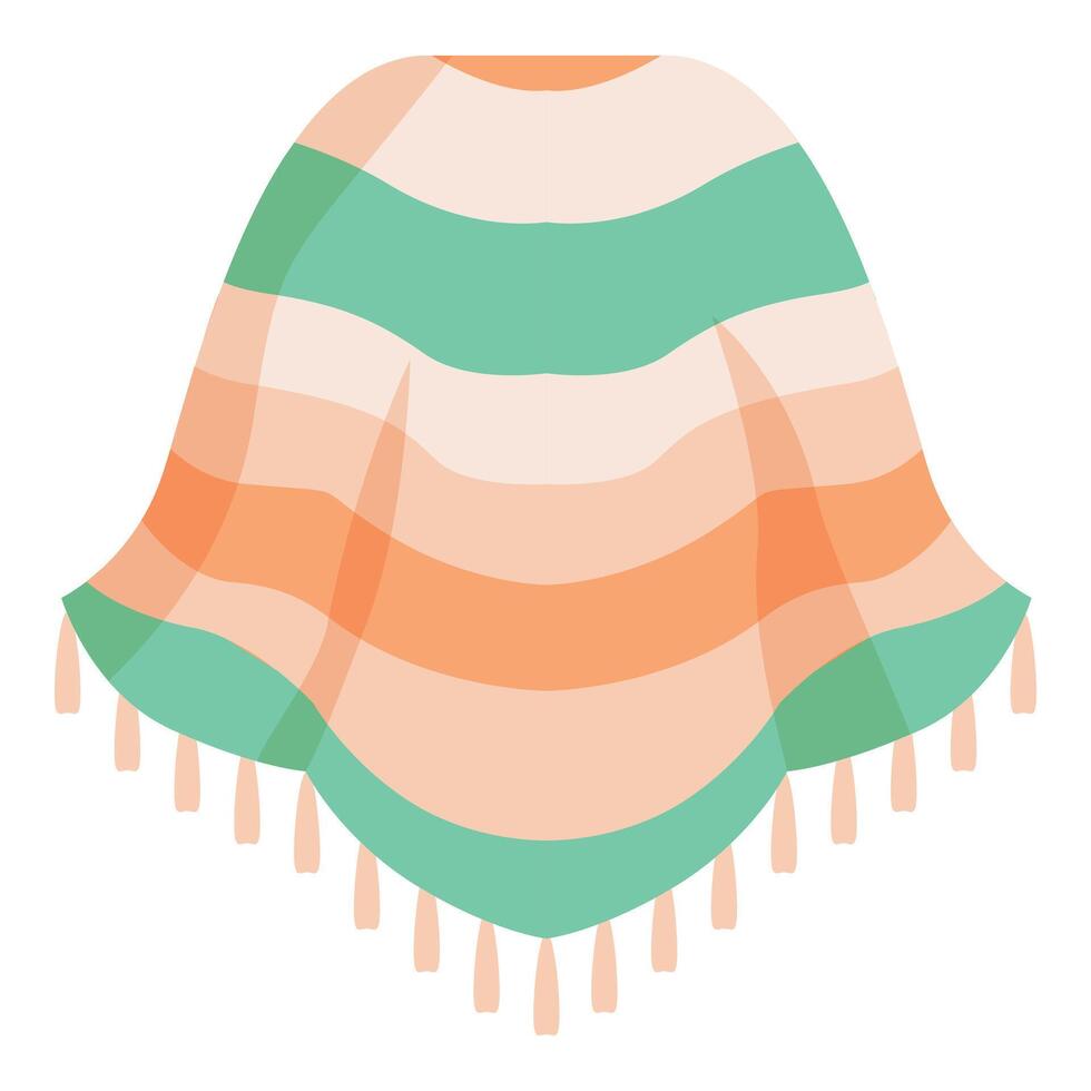 Traditional mexican poncho with colorful stripes and tassels for cinco de mayo celebration vector