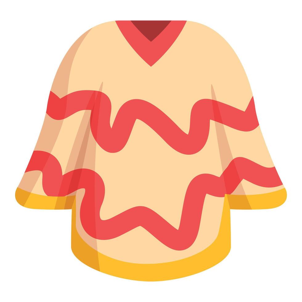 Mexican poncho with traditional ornaments is folded on white background vector
