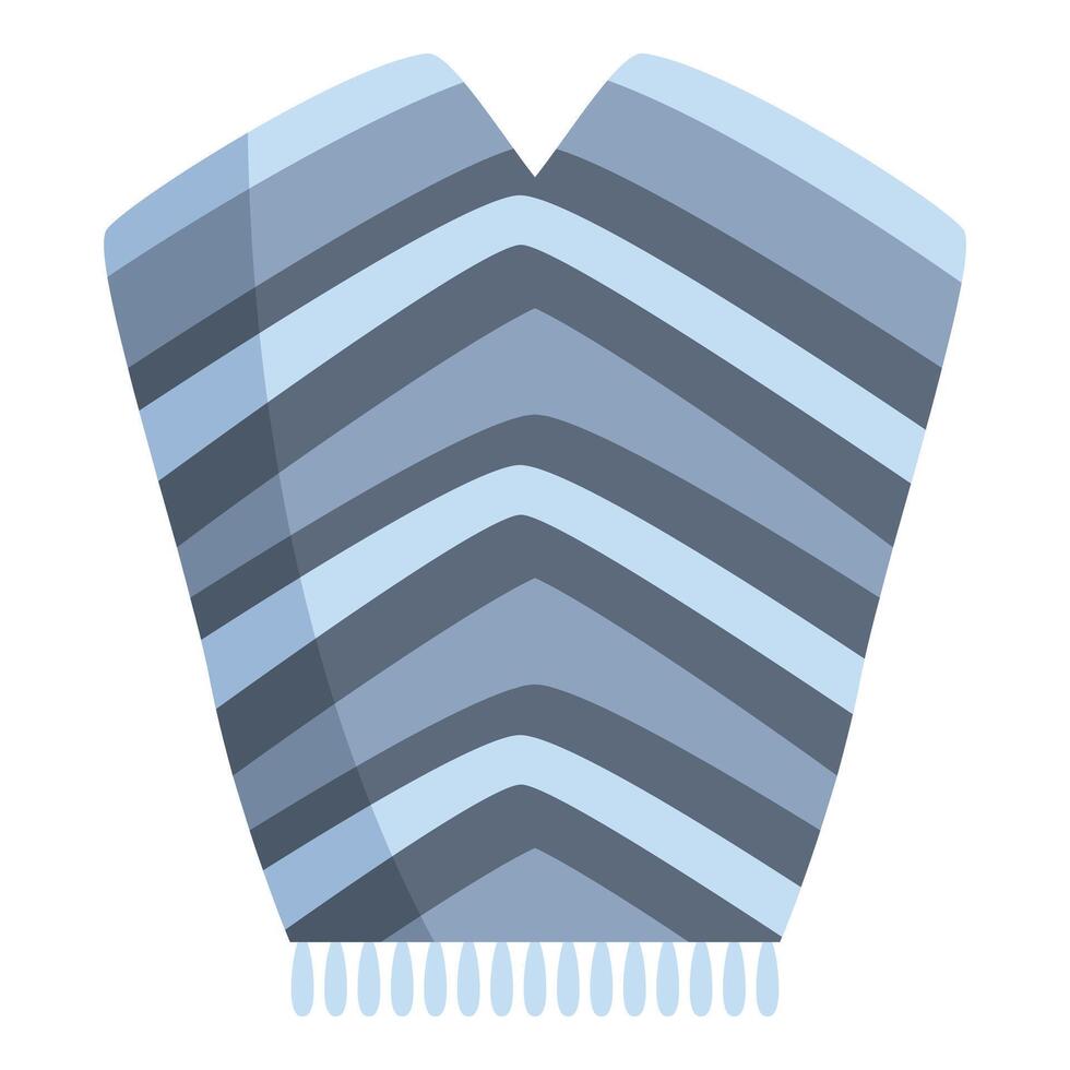 Blue mexican poncho with traditional pattern bringing warmth and comfort vector