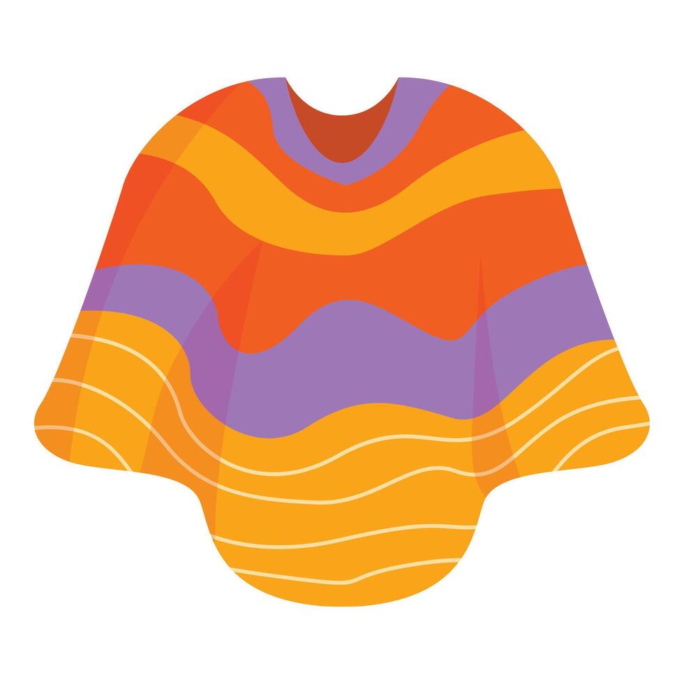 Traditional mexican poncho with colorful stripes representing cultural heritage vector