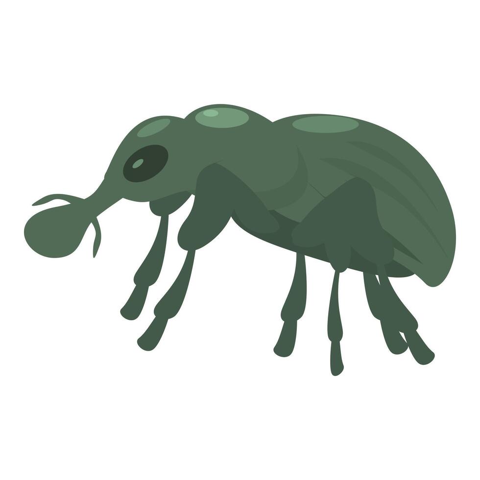 Green beetle walking with long legs insect illustration vector