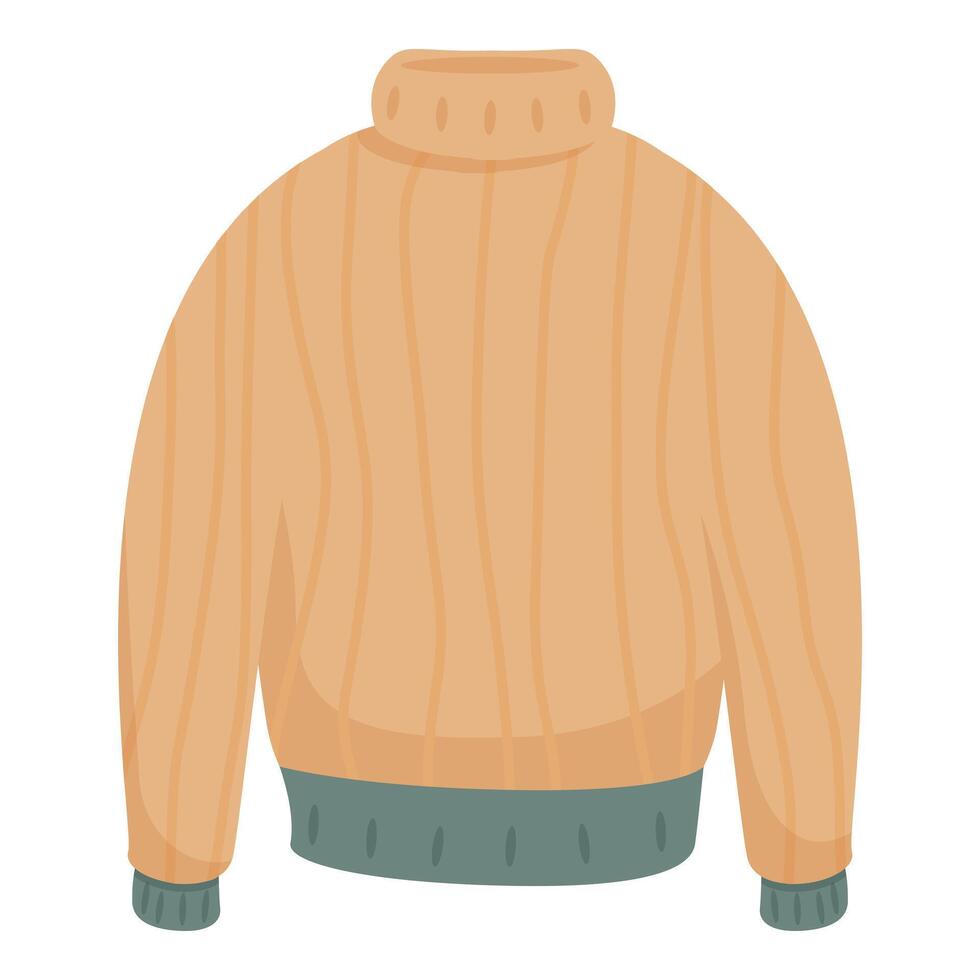 Warm knitted sweater keeping you cozy during winter time vector