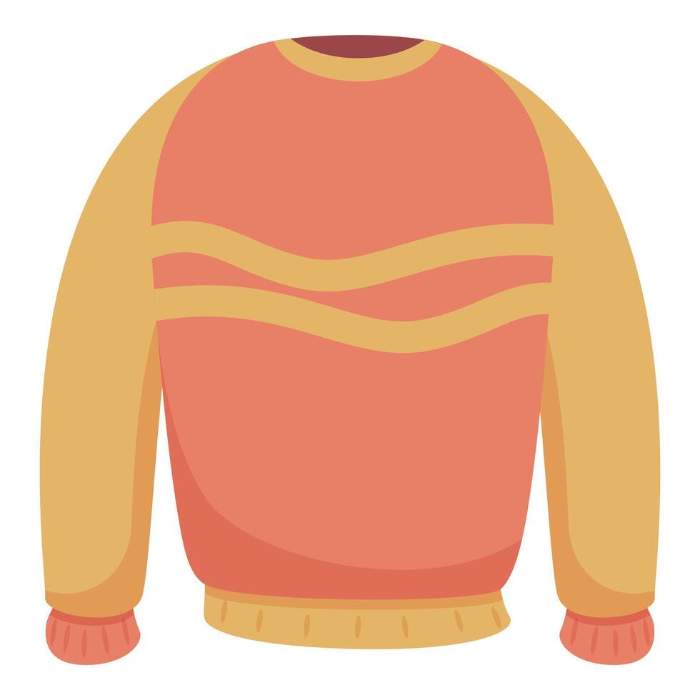 Warm knitted sweater with long sleeves for cold weather vector