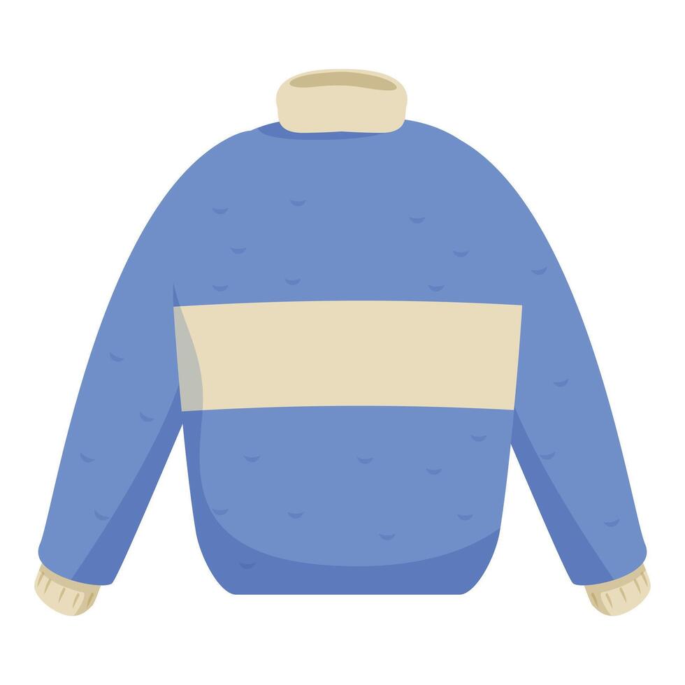 Blue sweater having big beige stripe showing warm clothing concept vector