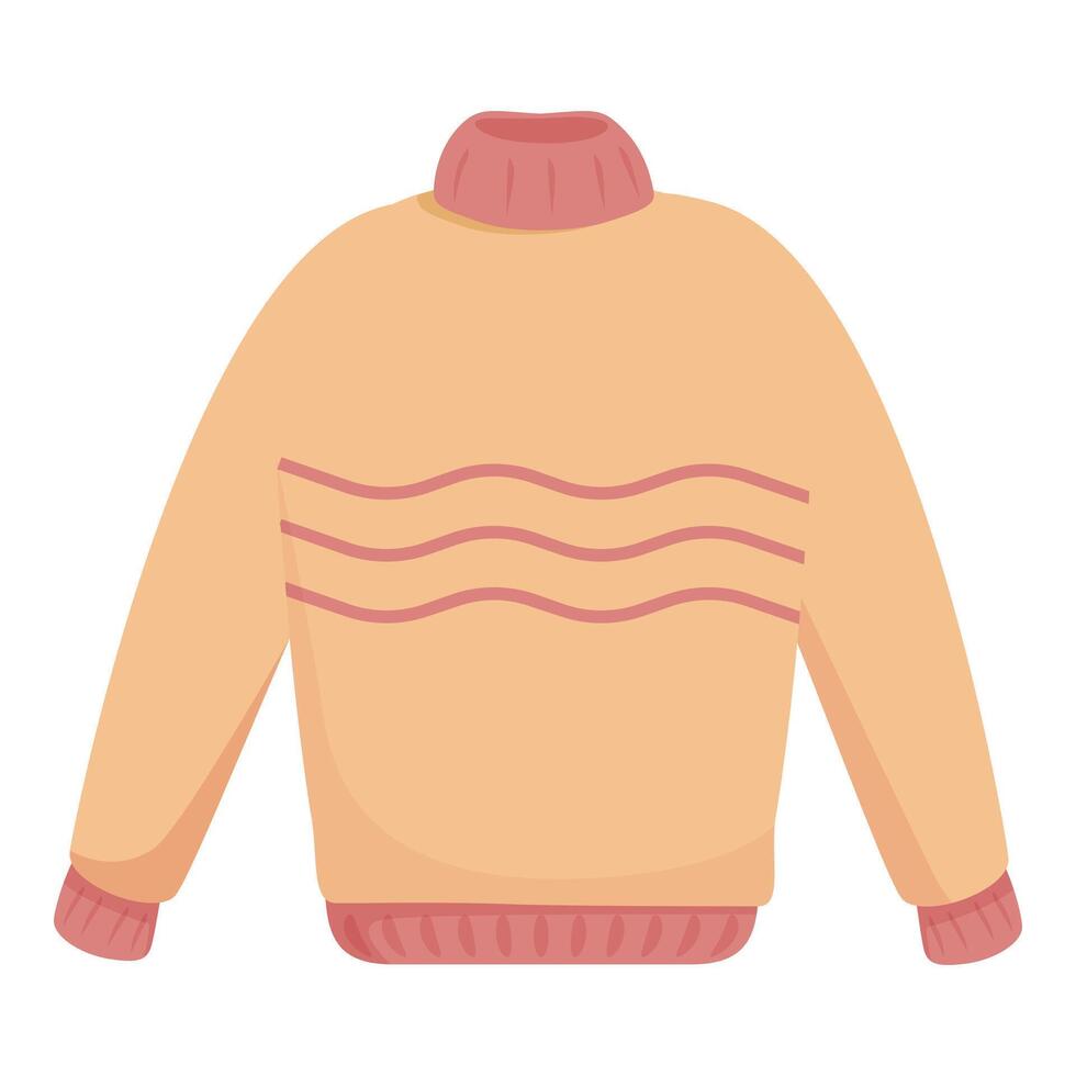 Yellow sweater with pink stripes keeping you warm during winter vector