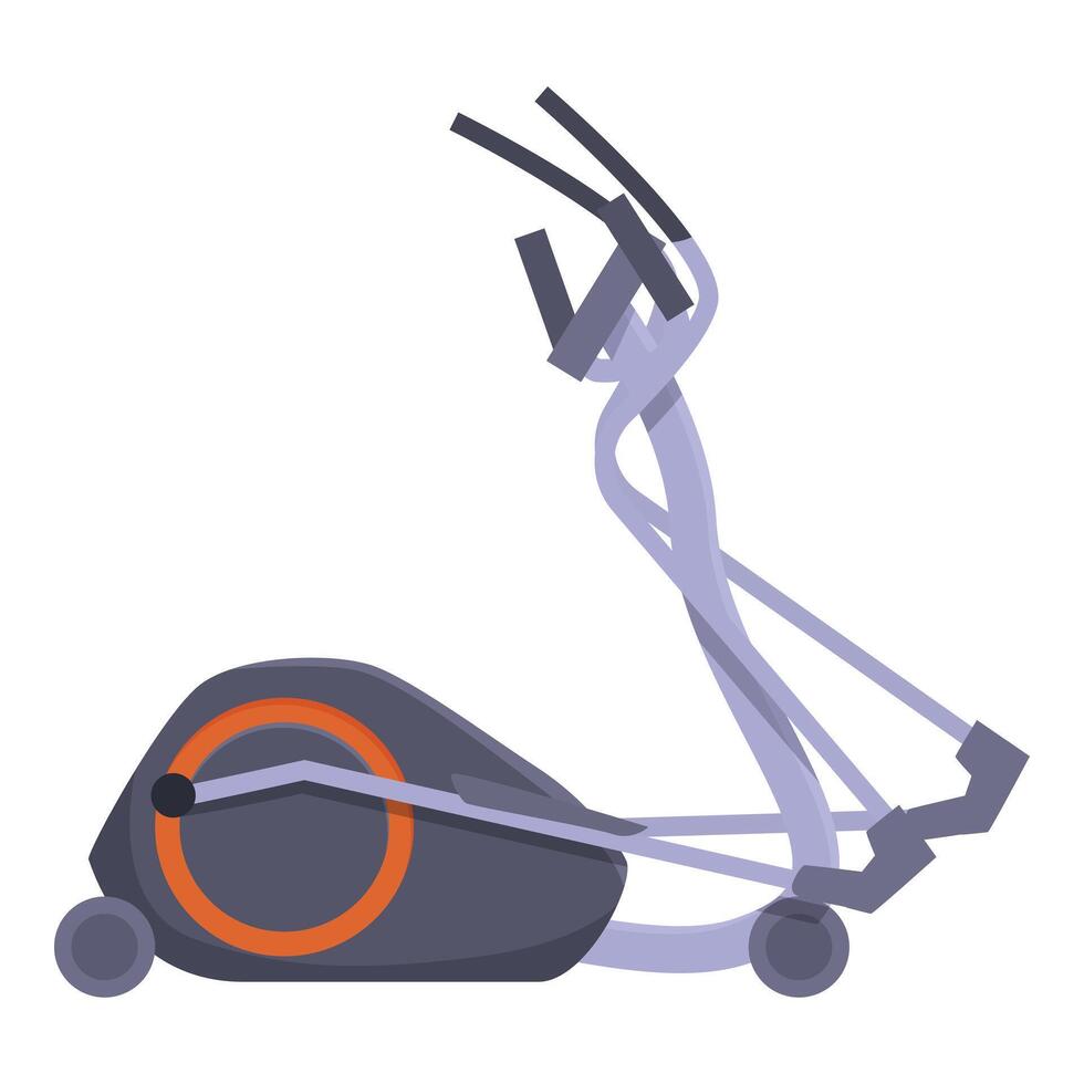 Elliptical trainer machine is standing on white background vector