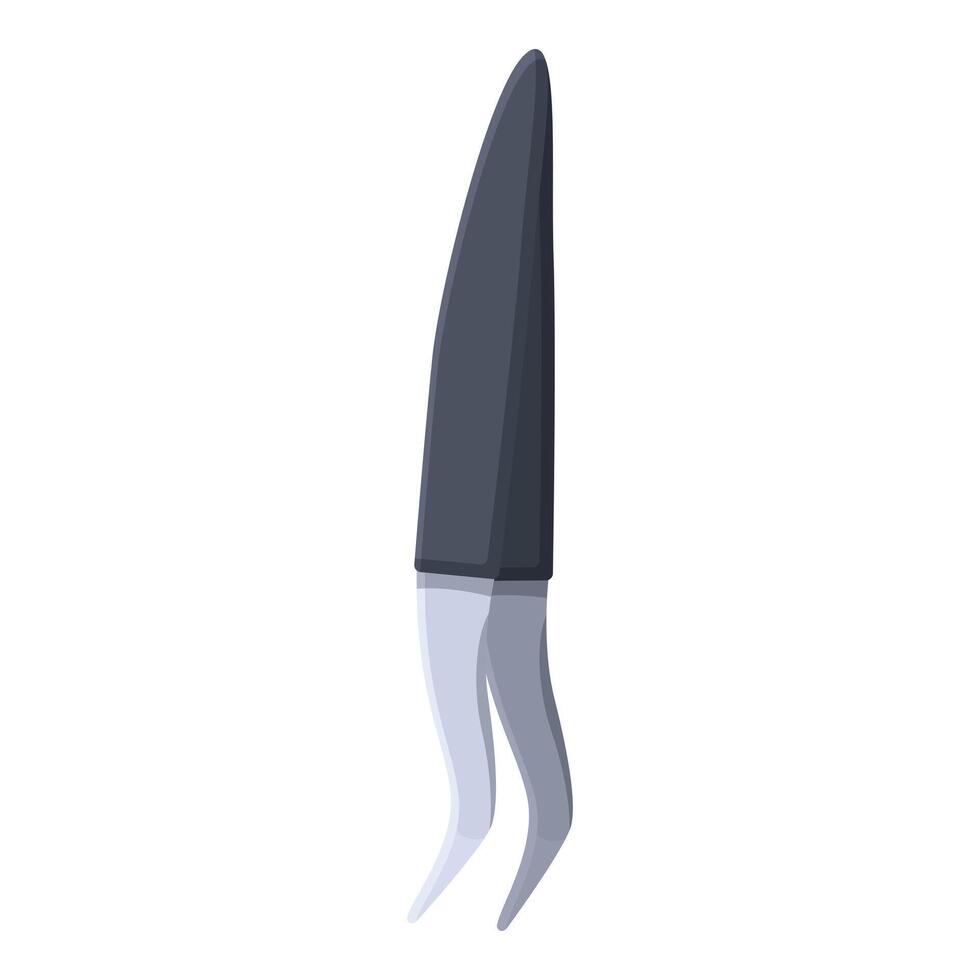 Professional metal tweezers for eyebrow correction lying on white background vector