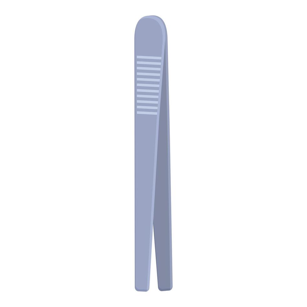 Metal tweezers standing upright on white background vector