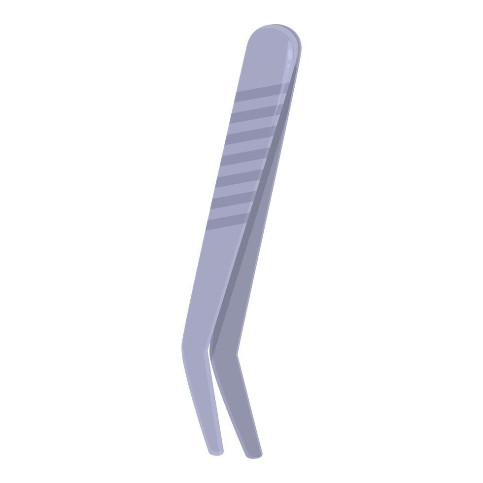 Steel tweezers standing upright on white background vector