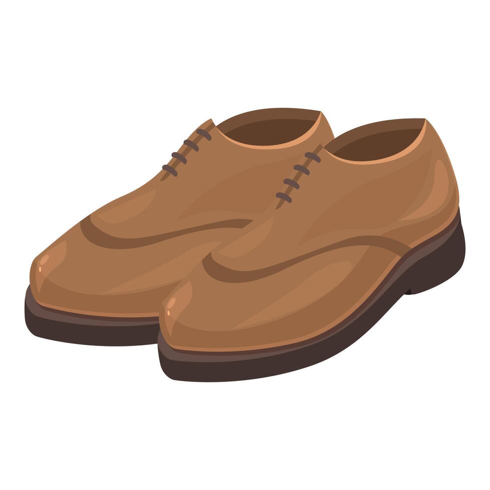 Pair of stylish brown leather shoes for a businessman vector
