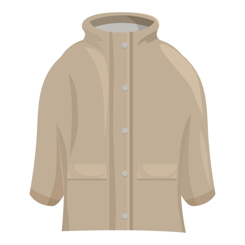 Beige jacket with buttons and pockets folded on a white background vector