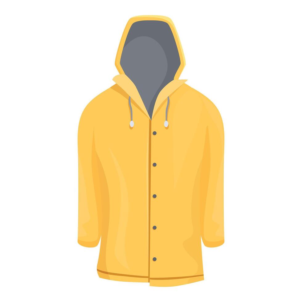 Yellow raincoat protecting from rain on white background vector
