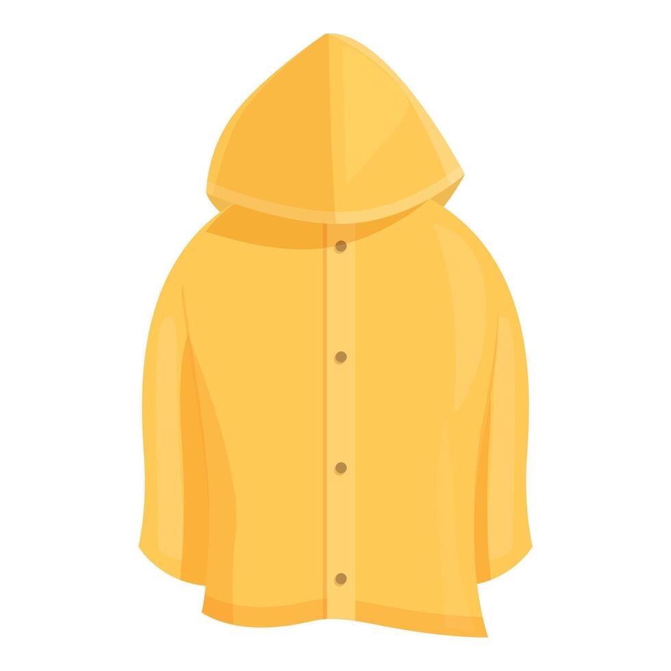 Yellow raincoat protecting from stormy weather vector
