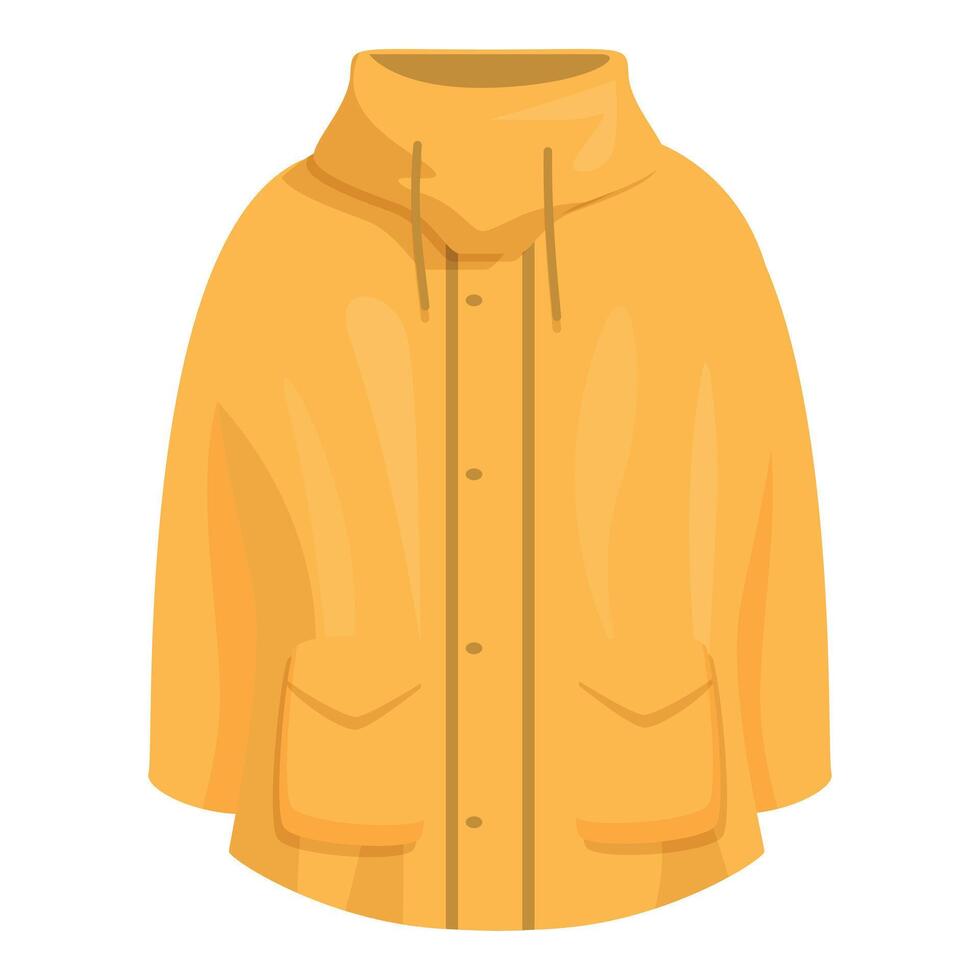 Yellow raincoat protecting from cold and rain vector