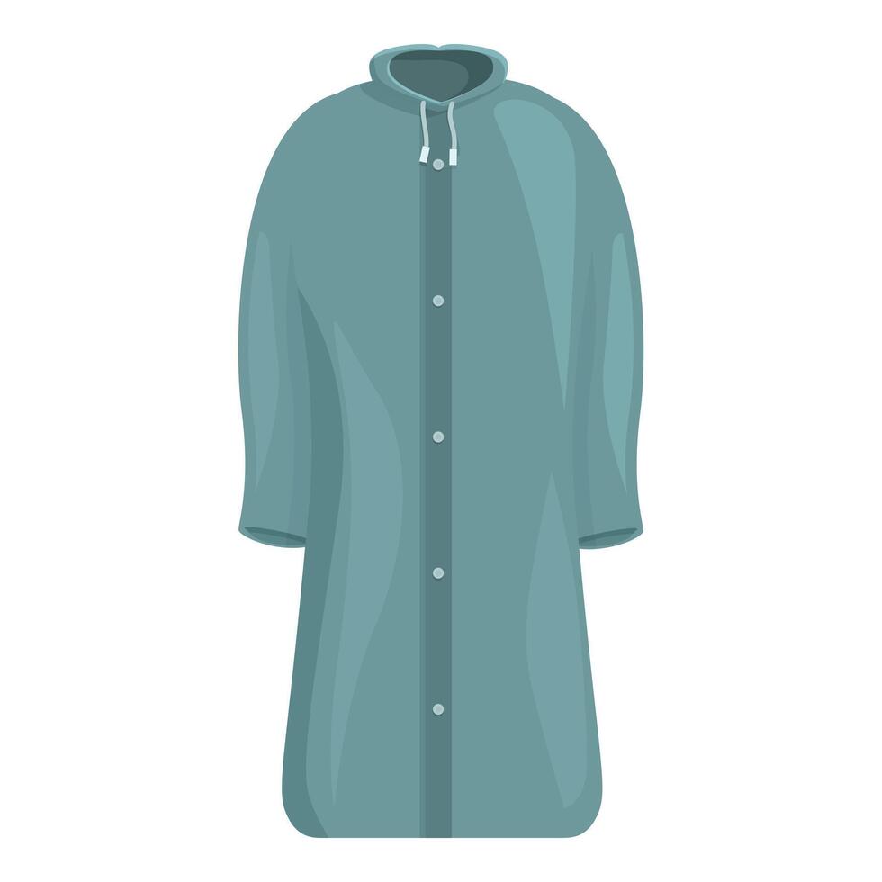 Long raincoat protecting from cold and rain vector