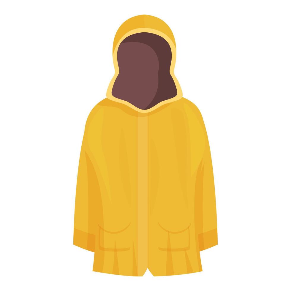 Waterproof yellow raincoat protecting from cold and rain vector