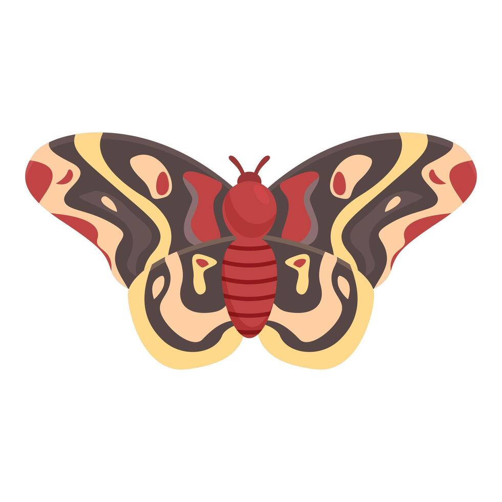 Exotic red and black butterfly spreading its wings vector
