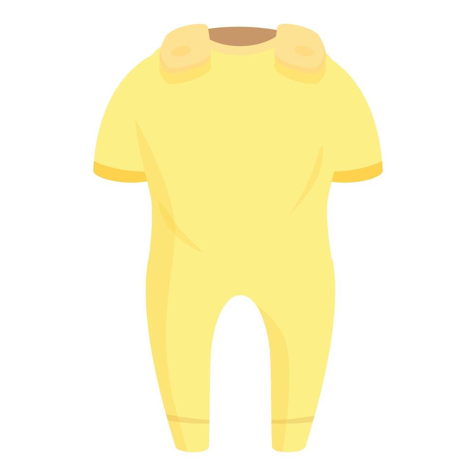 Yellow baby jumpsuit with long sleeves for cold weather vector