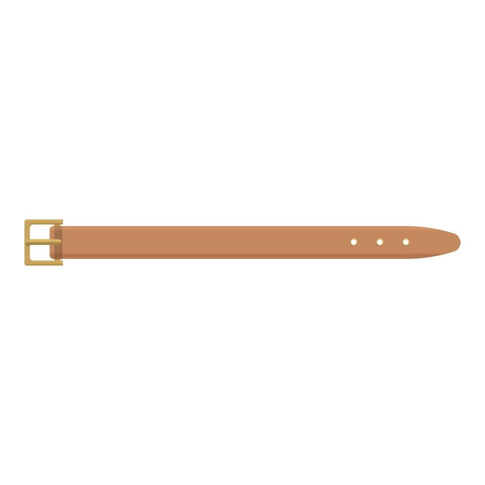Brown leather belt with golden buckle isolated on white background vector