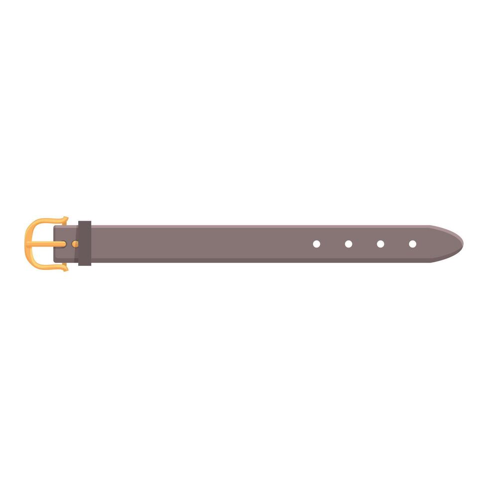 Brown leather belt with golden buckle fastened lying horizontally vector