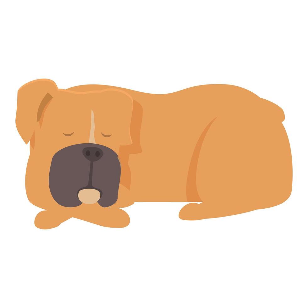 Cute boxer dog sleeping peacefully on the ground vector