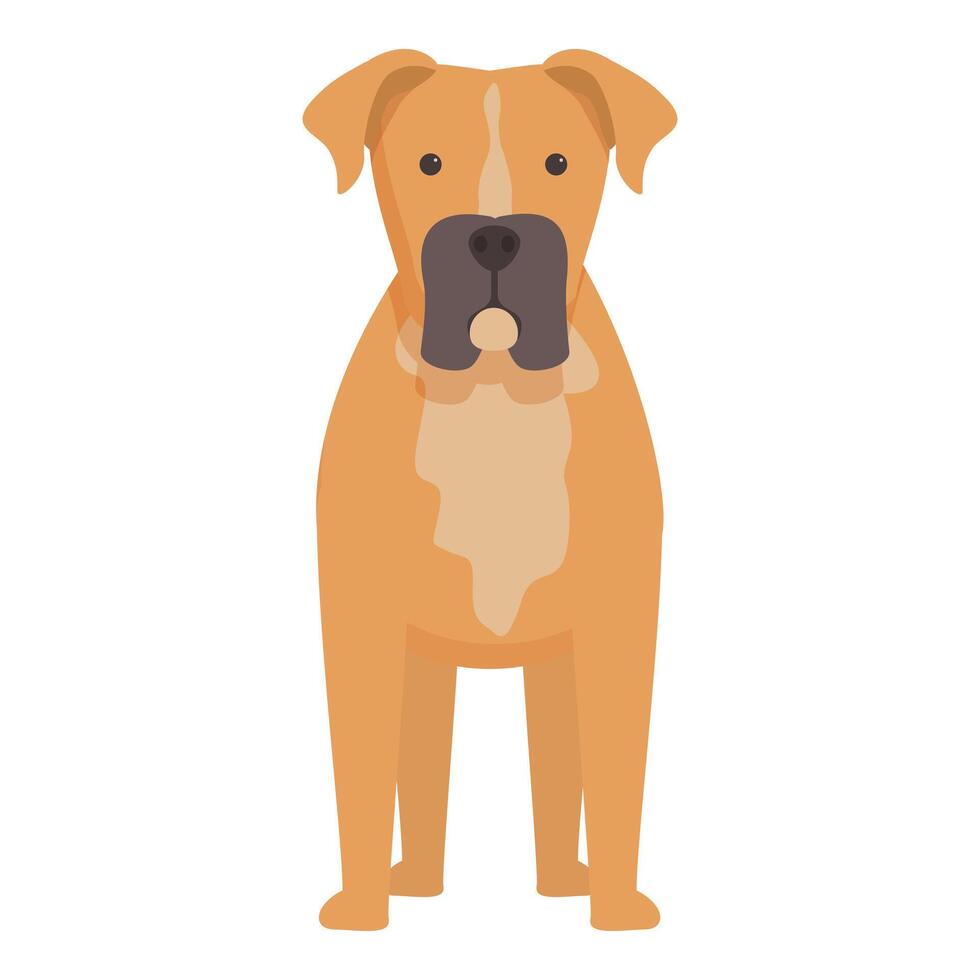 Big brown dog standing and looking forward illustration vector