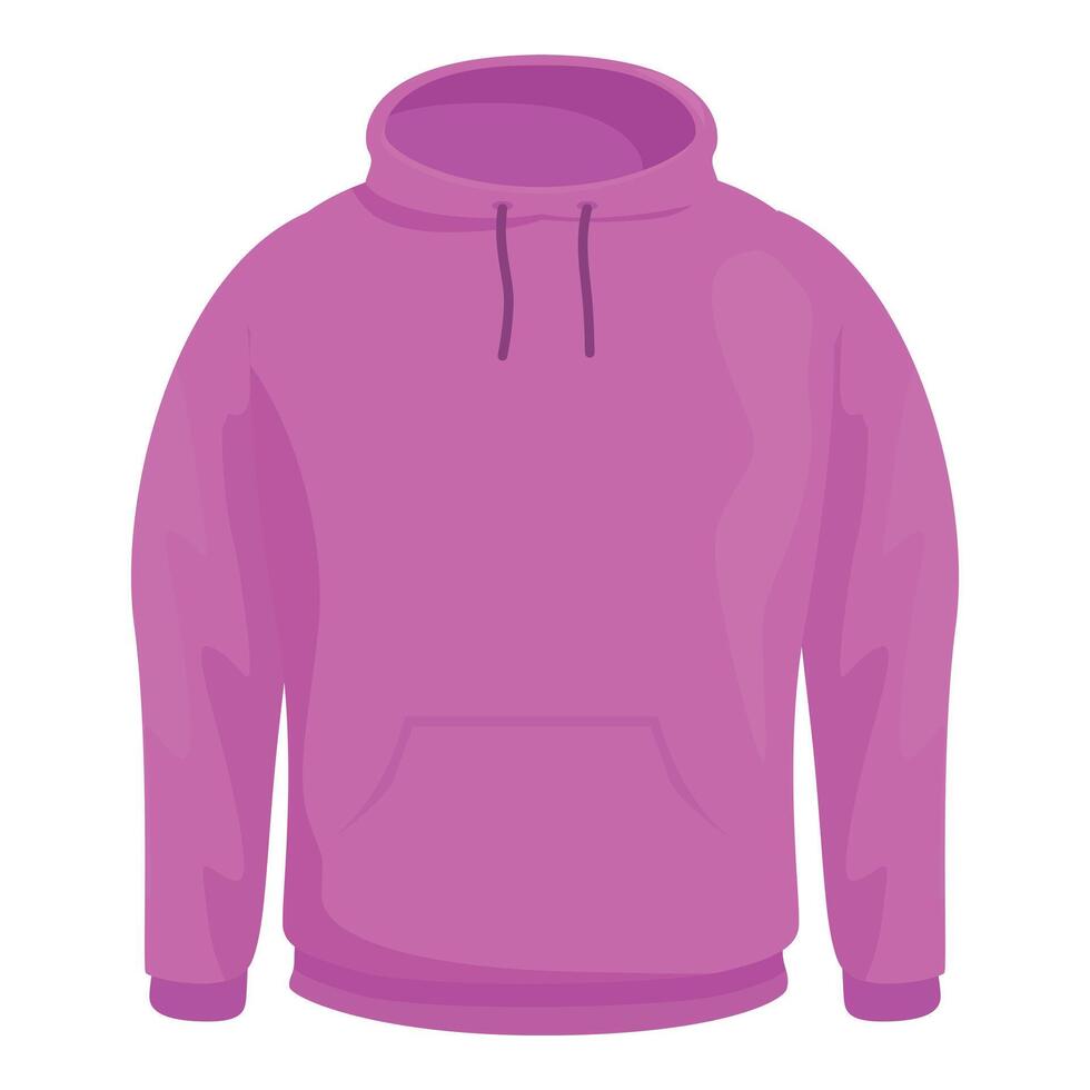 Pink hoodie showing casual style with drawstring and pocket vector