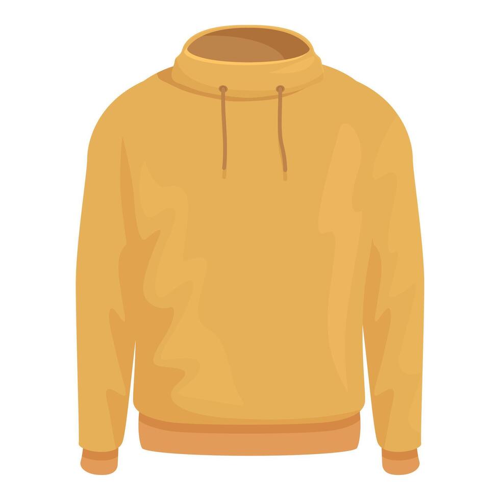Yellow hoodie sweatshirt fashion garment showing warm clothing vector