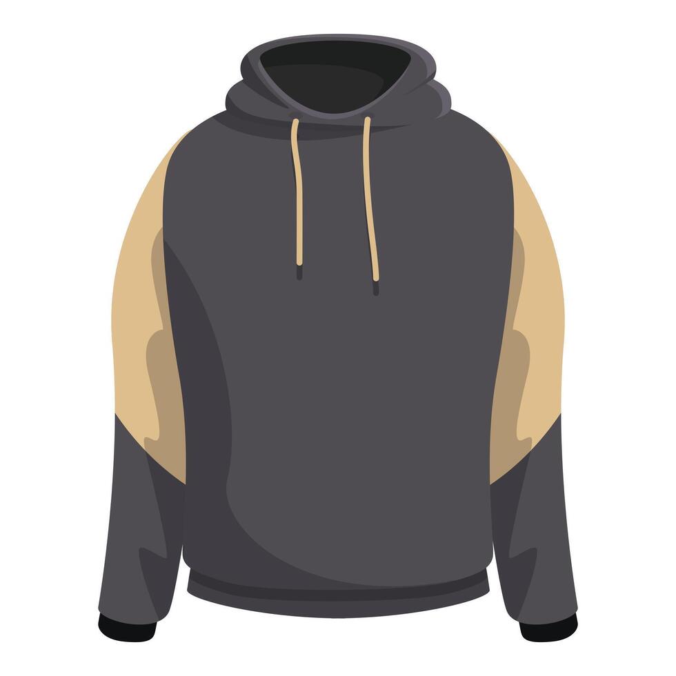 Black and beige hoodie sweatshirt fashion garment showing blank empty space vector